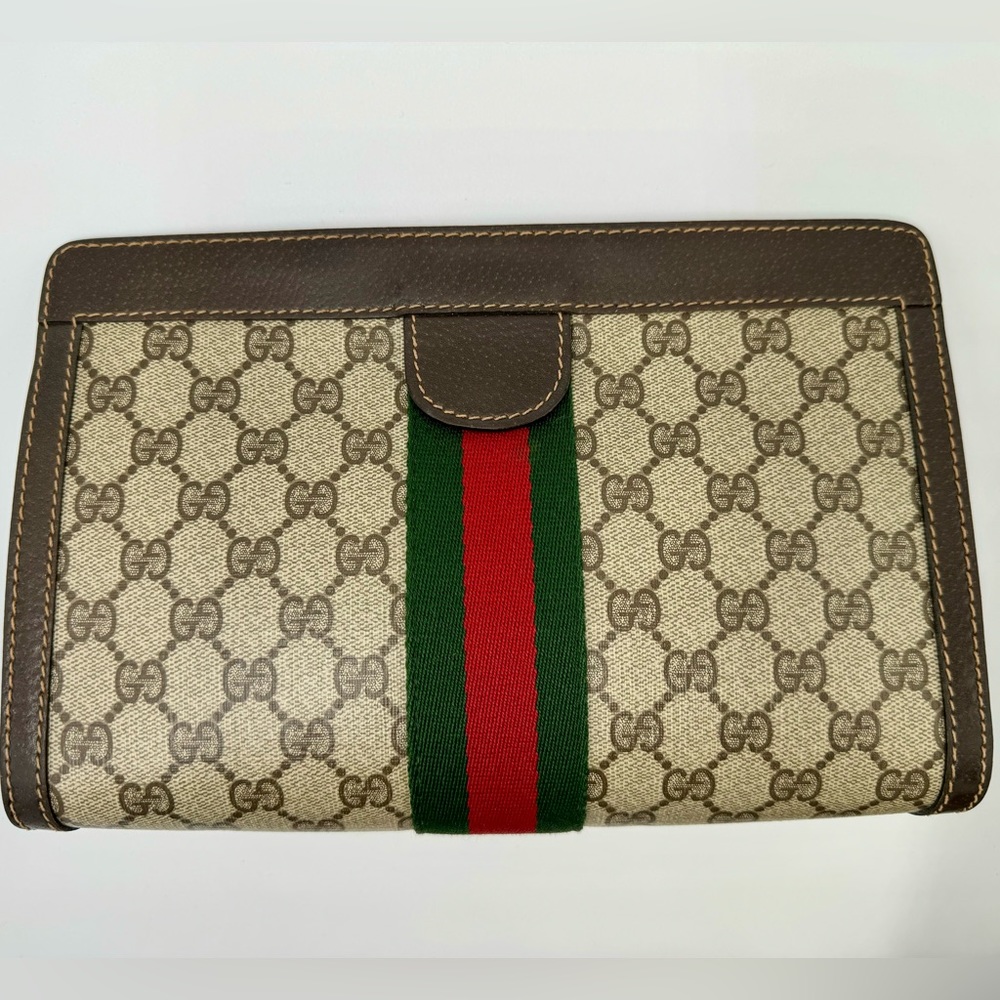 Authentic Vintage Gucci Sherry Line Monogram Parfum Clutch